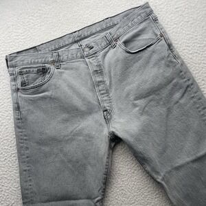 Levis 501 Jeans Mens 38x28 (Tag 38x29) Gray Button Fly Straight Leg 100% Cotton